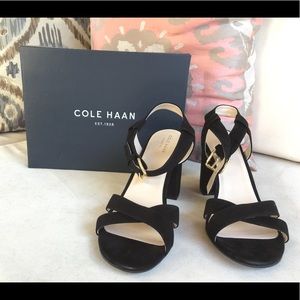 NEW Cole Haan black suede heels (Size 10)